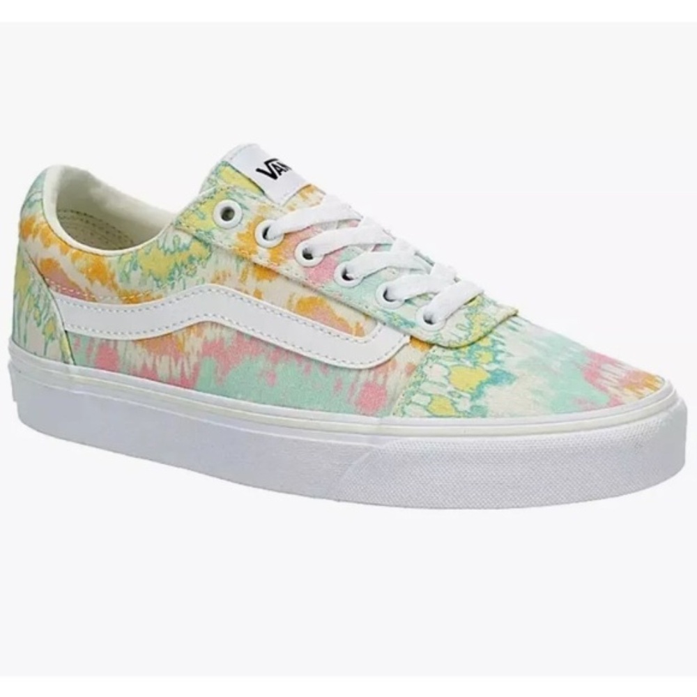 Vans Ward Tie Dye Women's Size‎ 10 White Low Top Shoes Sneakers